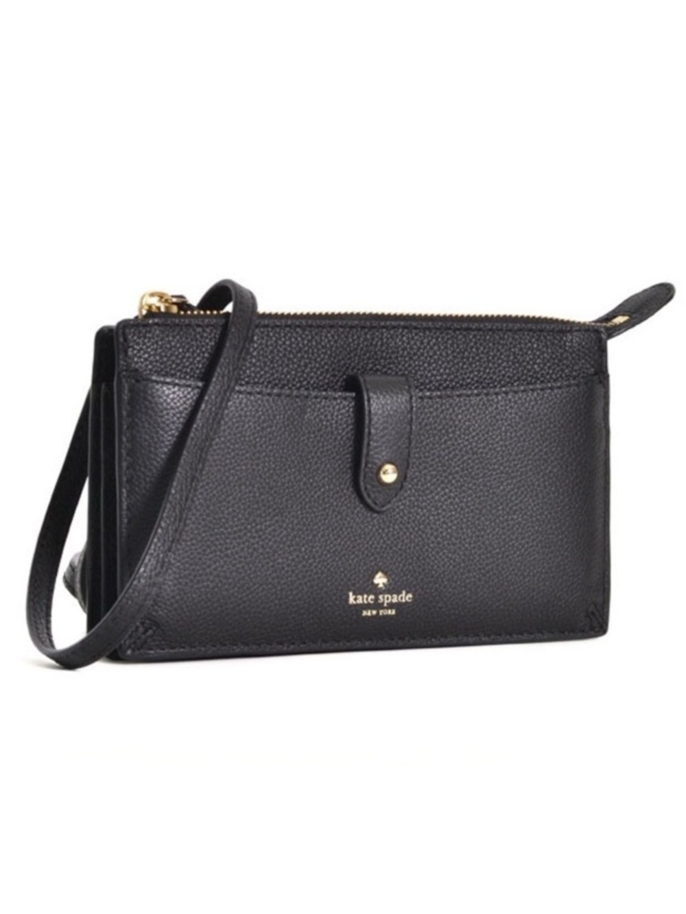 Kate Spade Larchmont Avenue Alegra crossbody bag/clutch in black pebbled leather